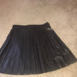 Black Leather Pleated Skirt with zipper. Jcrew.